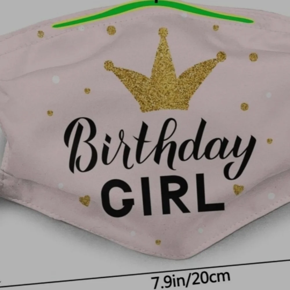 Birthday Girl Party Mask and Cake Topper Set